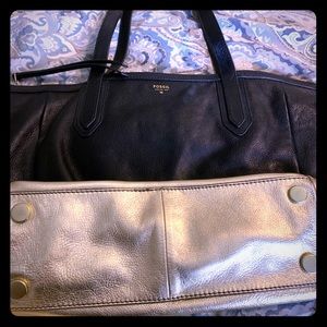 Fossil Black + Gold Purse